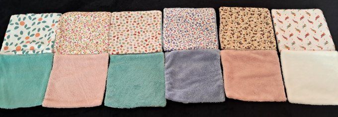Lot de 3 grandes lingettes lavables réutilisables